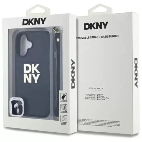  iPhone 16 6.1" fekete/fekete DKNY DKHCP16SPBSWSK keménytok csuklóp�-3666339334543 7 kép