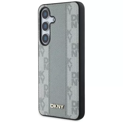  Samsung Galaxy S25 taupe DKNY Leather Checkered Pattern MagSafe tok-3666339423575 2 kép