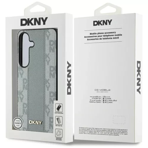  Samsung Galaxy S25 taupe DKNY Leather Checkered Pattern MagSafe tok-3666339423575 8 kép