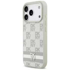  iPhone 17 Pro Bézs DKNY kockás mintás tok nyomtatott csíkokkal-3666339545772 2 kép