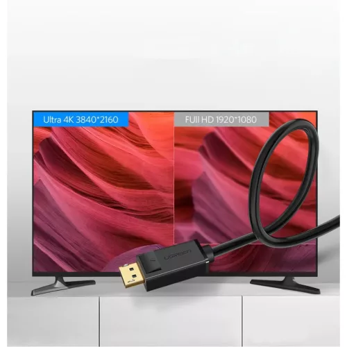 Ugreen DisplayPort 1.2 kábel 4K 2m fekete (DP102 10211)-6957303812110 3 kép