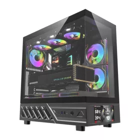   DarkFlash DS950 számítógépház kijelzővel fekete (+6 ventilátor)