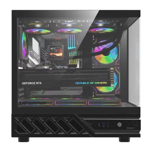 DarkFlash DS950 számítógépház kijelzővel fekete (+6 ventilátor)-4711527008528 2 kép