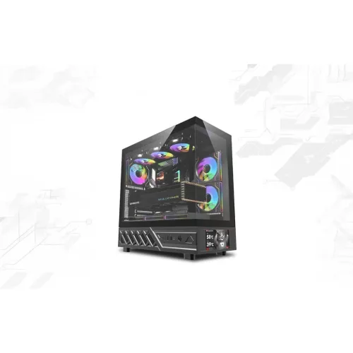 DarkFlash DS950 számítógépház kijelzővel fekete (+6 ventilátor)-4711527008528 10 kép