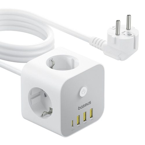 Baseus PowerCombo 7 az 1-ben hálózati elosztó kocka, 3 AC + 3 x USB-6932172663483 11 kép