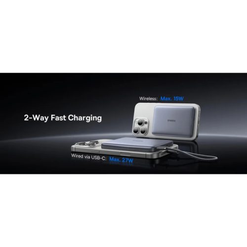 Baseus PicoGo AM41 Powerbank, 10000mAh, 27W, PD + FQI, Bézs E0027203-6932172691684 6 kép