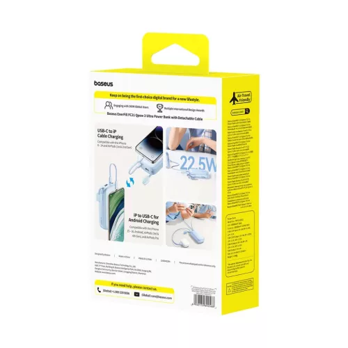 Baseus EnerFill FC21 Qpow 3 Ultra 20000mAh 22.5W Powerbank kijelzővel-6932172692568 5 kép