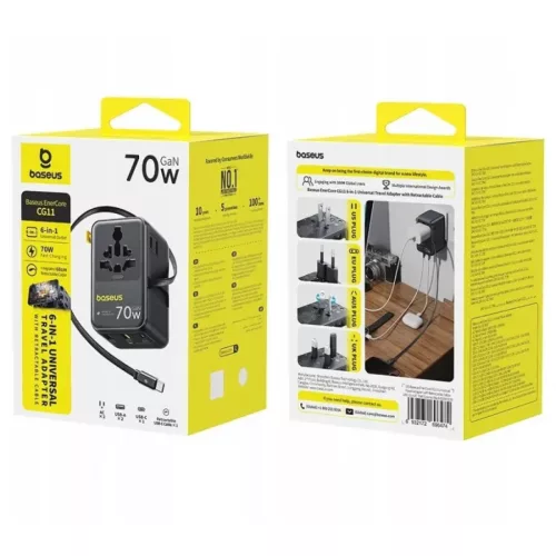 Baseus EU, UK, US, AU utazó EnerCore CG11 hálózati USB-C töltő ad-6932172696474 5 kép