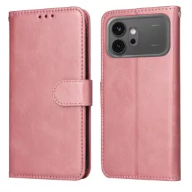 Honor 600 / 600 Pro klasszikus borjúbőr textúrás fliptok rózsaara- 1 kép