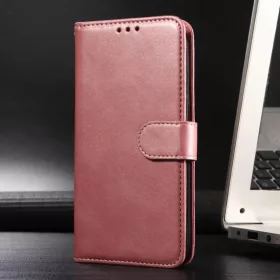 Honor 600 / 600 Pro klasszikus borjúbőr textúrás fliptok rózsaara- 2 kép