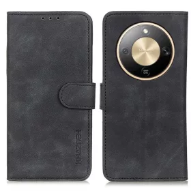   Honor Magic8 Lite KHAZNEH Retro textúrájú fliptok bőr telefontok (fekete) tok