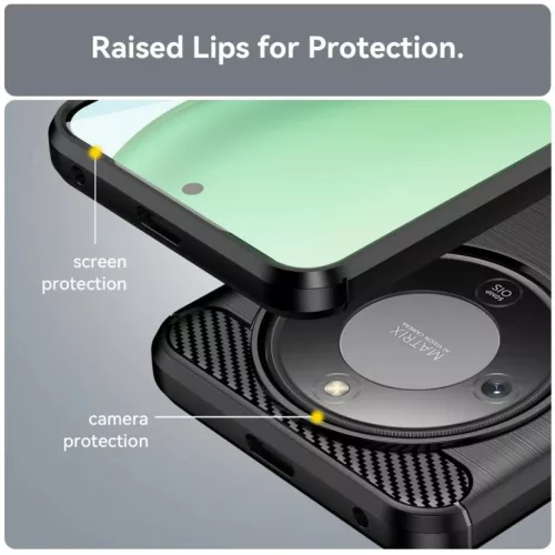 Honor Magic8 Lite karbonszálas csiszolt mintázatú TPU telefontok (f- 6 kép