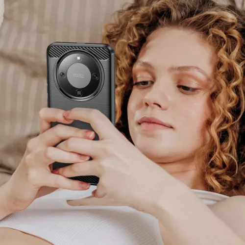 Honor Magic8 Lite karbonszálas csiszolt mintázatú TPU telefontok (f- 7 kép