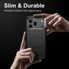 Honor 600 szénszálas csiszolt textúrájú TPU telefontok (fekete) t- 7 kép