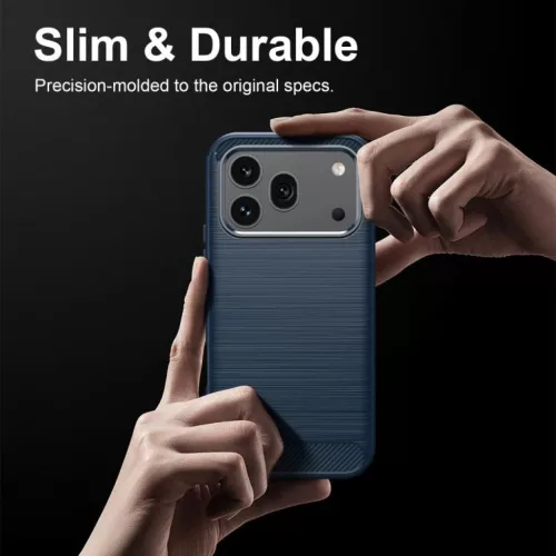 Honor 600 szálcsiszolt szénszál mintás TPU telefontok (kék) tok- 7 kép