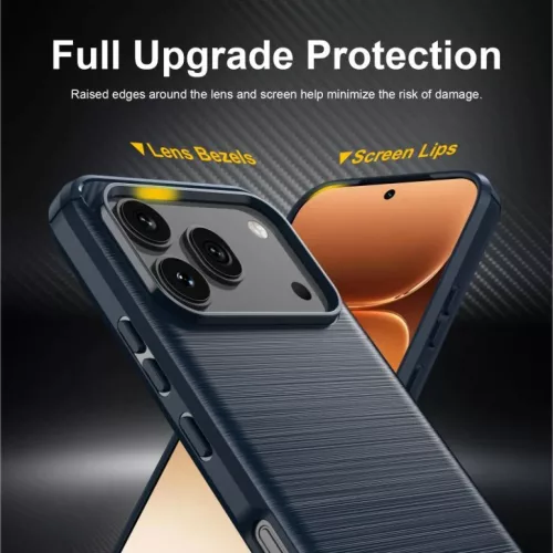 Honor 600 Pro csiszolt textúrájú TPU telefontok (kék) tok- 3 kép