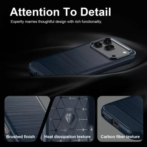 Honor 600 Pro csiszolt textúrájú TPU telefontok (kék) tok- 6 kép