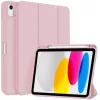 iPad 10.9 2022, iPad 11 2025 A16 készülékhez 3 részes TPU fliptok műbőr táblagéptok stylus tartóval (rózsaszín) tok