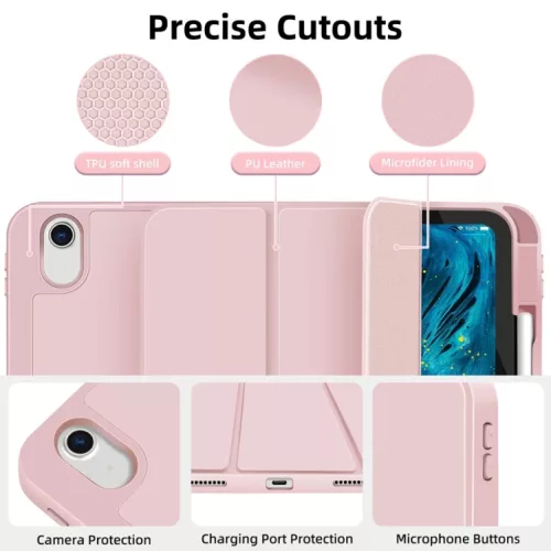 iPad 10.9 2022, iPad 11 2025 készülékhez 3 részes TPU fliptok műb- 3 kép