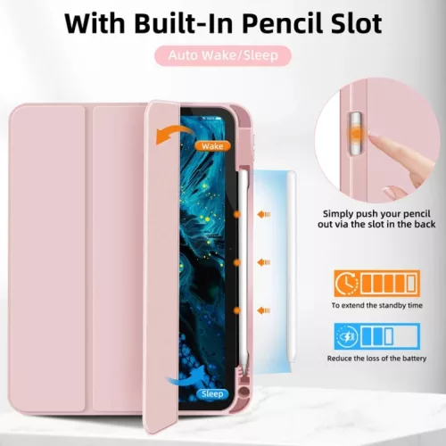 iPad 10.9 2022, iPad 11 2025 készülékhez 3 részes TPU fliptok műb- 5 kép