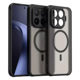   Xiaomi 17T Pro 5G készülékhez Fan Dun sorozatú TPU hibrid PC matt MagSafe telefontok tok (fekete)
