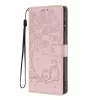 Honor Magic8 Lite Fa Macska Dombornyomott Fliptok Vegán Bőr Tok (Ró- 2 kép
