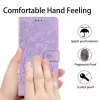 Honor Magic8 Lite fa és macska mintás dombornyomott lila fliptok veg- 7 kép