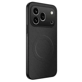   Honor 600 Pro WANLONFENG TQ sorozatú mágneses karbonszál mintázatú PC + TPU hibrid telefontok (fekete) tok