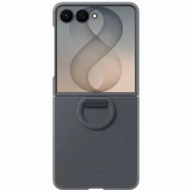    Samsung Galaxy Z Flip8 fekete szilikon gyűrűs mágneses tok