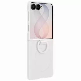  Samsung Galaxy Z Flip8 fehér szilikon gyűrűs mágneses tok-8806099229337 2 kép