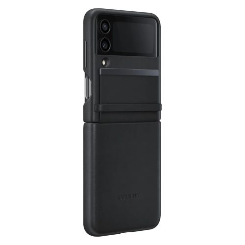 Samsung Galaxy Z Flip 4 Samsung EF-VF721LBEGWW Leather tok fekete gyá-8806094497649 5 kép