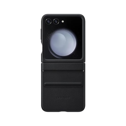 Samsung Galaxy Z Flip 5 Samsung bőr tok EF-VF731PBE fekete gyári-8806095070940 3 kép