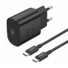 Foneng EU51 USB-C 25W hálózati töltő + USB-C - USB-C kábel (feket-6970462511656 2 kép