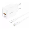 Foneng EU56 1xUSB-A, 1xUSB-C, 20W (Fehér) + USB-A - Lightning kábel