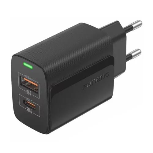 Foneng EU66 A+C 2 (PD20W) hálózati töltő fekete-6970462515012 2 kép