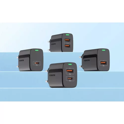 Foneng EU66 A+C 2 (PD20W) hálózati töltő fekete-6970462515012 6 kép