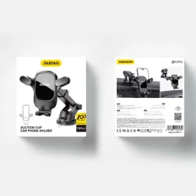 Dudao F5PRO+ autós telefontartó tapadókoronggal - fekete-6977196682386 2 kép