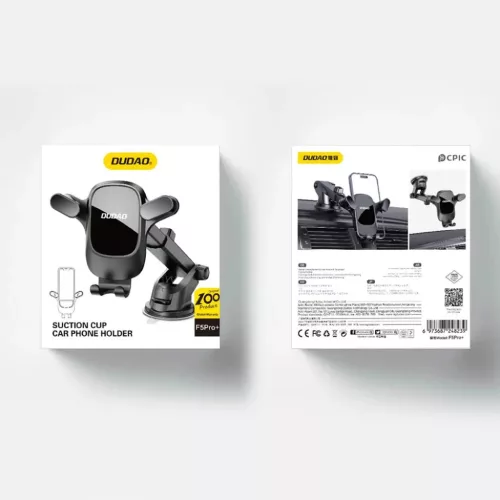Dudao F5PRO+ autós telefontartó tapadókoronggal - fekete-6977196682386 2 kép