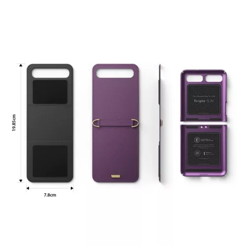 Samsung Galaxy Z Flip Ringke Folio Signature valódi bőr tok vállpá-8809716077793 8 kép