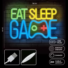 Forever Light Neon PLEXI LED EAT SLEEP GAME sokszínű FPNE33-5906961927712 2 kép