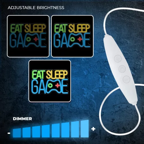 Forever Light Neon PLEXI LED EAT SLEEP GAME sokszínű FPNE33-5906961927712 4 kép