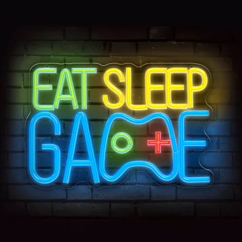Forever Light Neon PLEXI LED EAT SLEEP GAME sokszínű FPNE33-5906961927712 5 kép