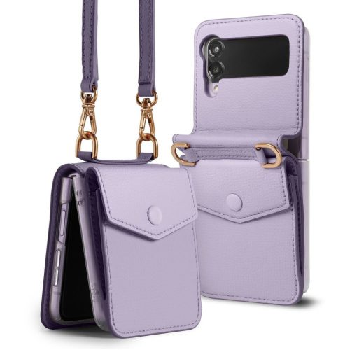 Samsung Galaxy Z Flip 3 Ringke Signature valódi bőr tok vállpántta-8809818842589 10 kép