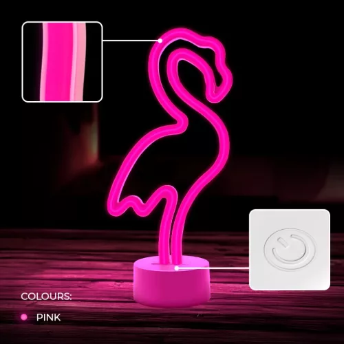 Neon LED állvánnyal FLAMINGO rózsaszín USB-C FSC-11 Forever Light-5900495048271 5 kép
