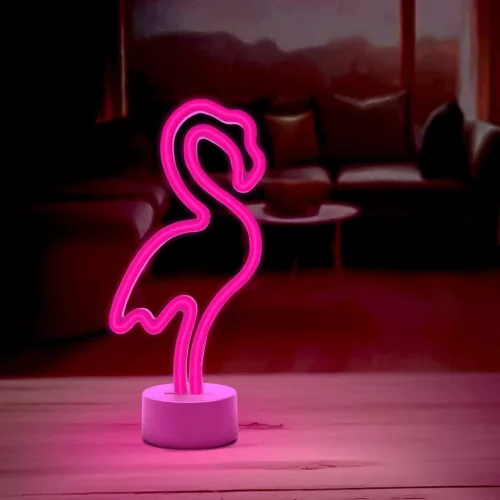 Neon LED állvánnyal FLAMINGO rózsaszín USB-C FSC-11 Forever Light-5900495048271 7 kép