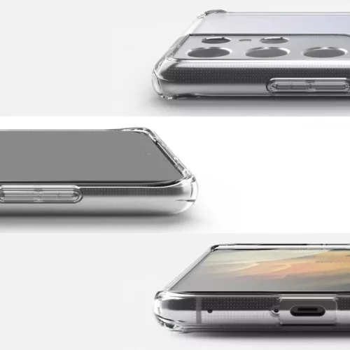 Samsung S21 Ultra Ringke Fusion PC és TPU tok Clear átlátszó (FSSG-8809758109827 5 kép