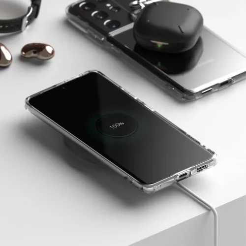 Samsung S21 Ultra Ringke Fusion PC és TPU tok Clear átlátszó (FSSG-8809758109827 7 kép