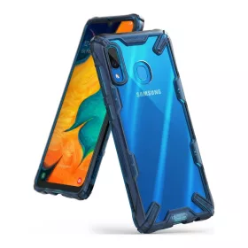 Samsung A30 tok Ringke Fusion X PC TPU kerettel kék színben-8809659044050 1 kép