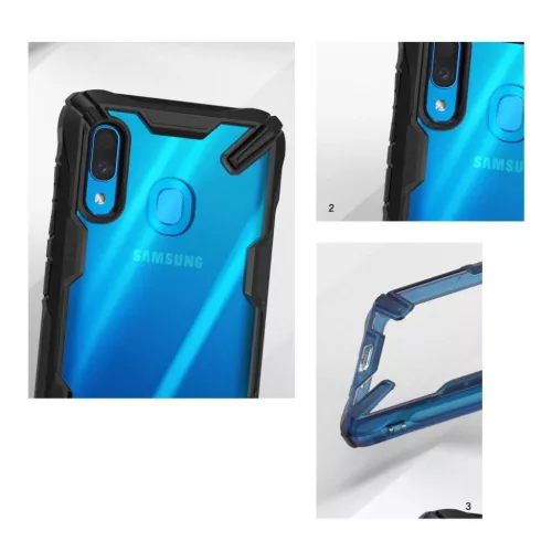 Samsung A30 tok Ringke Fusion X PC TPU kerettel kék színben-8809659044050 8 kép