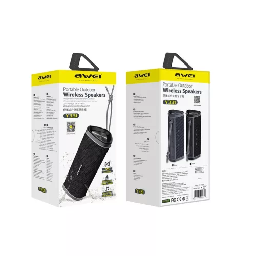 Awei Hordozható Bluetooth Hangszóró Y331 TWS vízálló IPX6 Fekete-6954284051699 7 kép